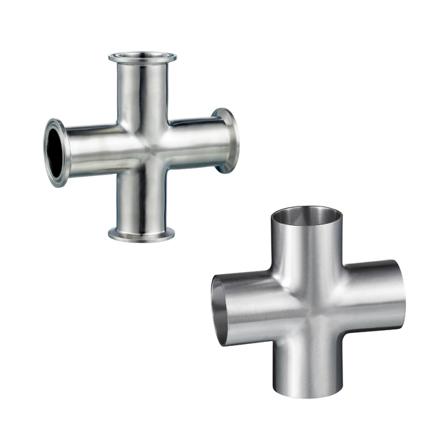 Stainless Steel Food Grade DIN11850 DIN JN-FT-20 1019 Short Reducing Cross for Water Pipe System