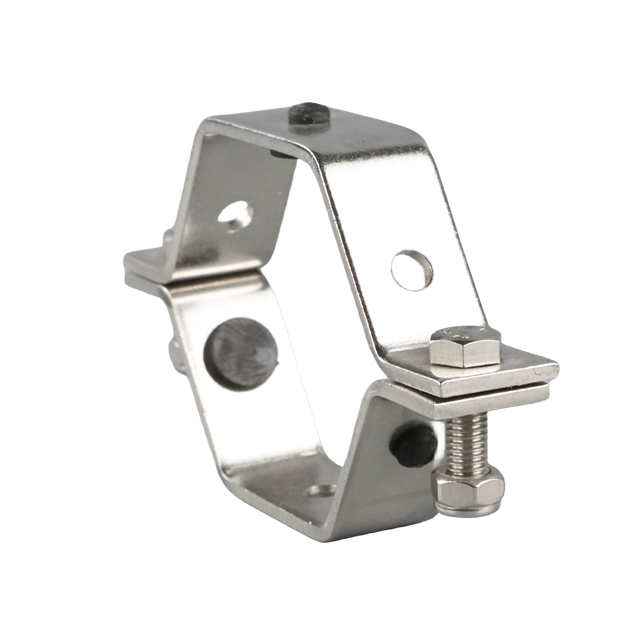 Stainless Steel Double Bolted Hex Type Pipe Bracket with Plate