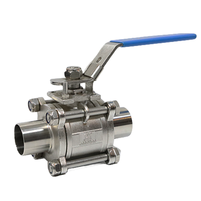 Sanitary High Purity Food Grade Straight Way Butt Weld Ball Valve with Lever Actuator