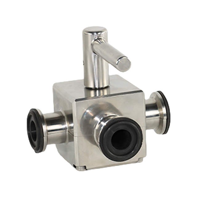 Sanitary Stainless Steel Manual Square Clamped Three-Way Ball Valve Ball Valve