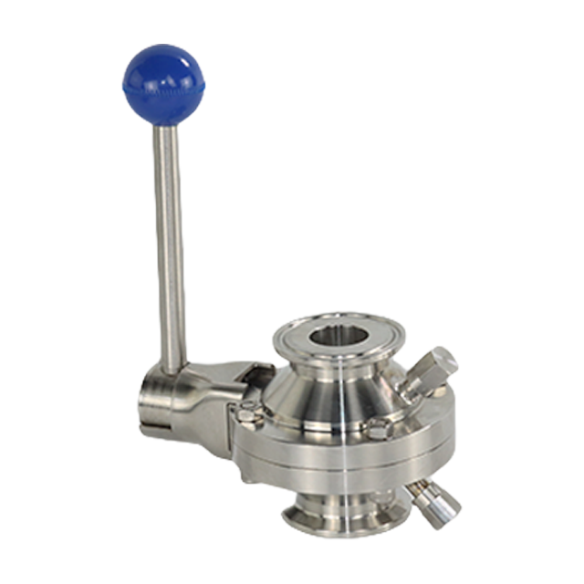 High Pressure Stainless Steel Clamp-End Butterfly Ball Valve with Manual Handlever and CIP Ports