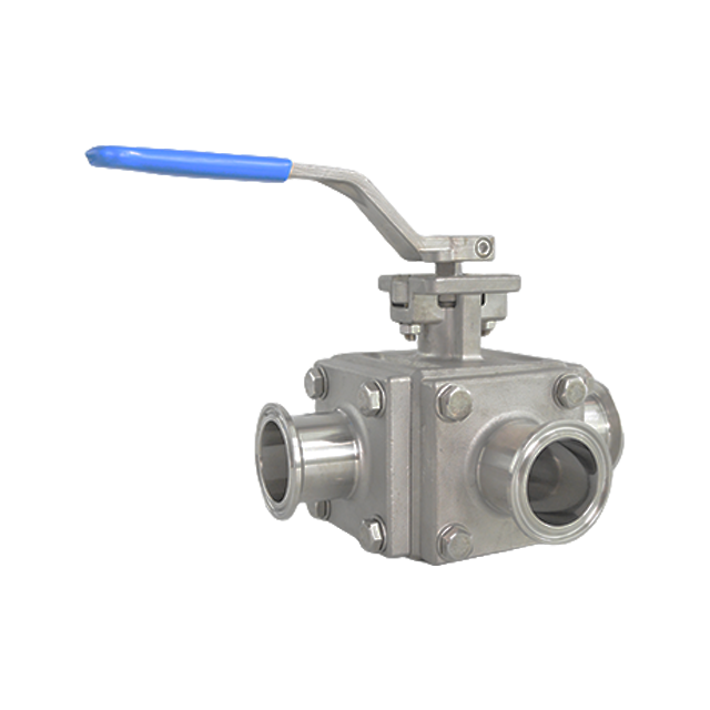 Sanitary Stainless Steel Encapsulated Welded Tri-Port Manual Flow Controll Ball Valve