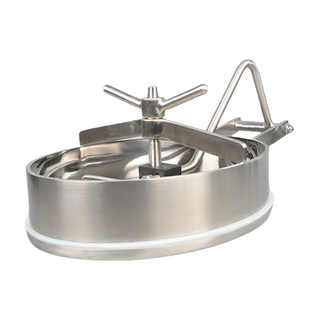 Food Grade DN400 Stainless Steel Tank Manhole Cover Hygiene Oval Manhole for Food Beverages