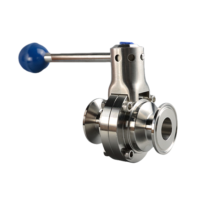  Stainless Steel Sanitary Punching Center Line Butterfly Valve with Hanle Actuator