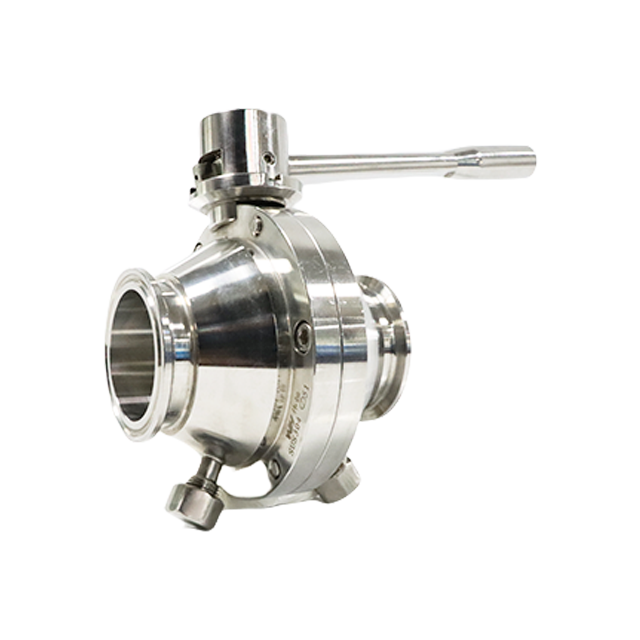 Stainless Steel Sanitary Manual Tri Clamp Clover Butterfly Type Ball Valve with CIP Ports