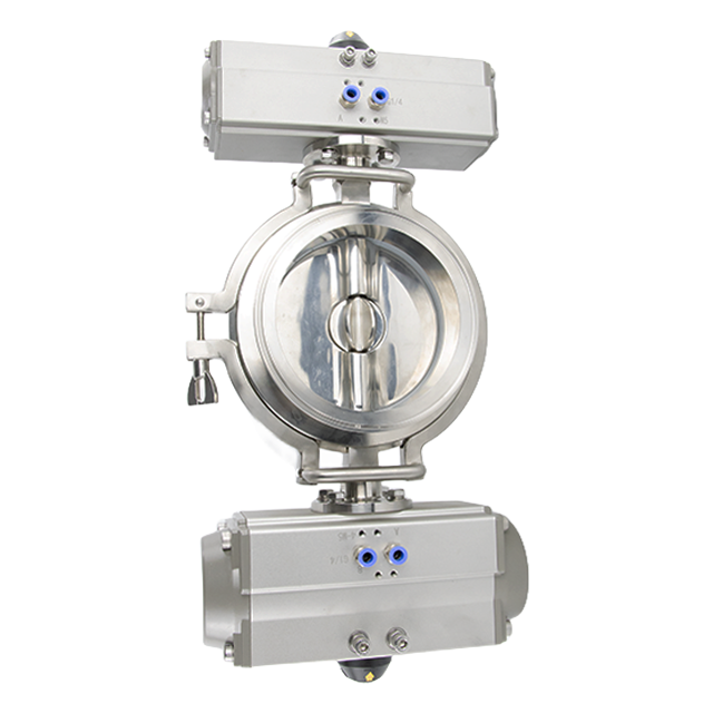 Stainless Steel Sanitary Double Dosing Vibrating Tri-Clamp Buttefly Valve
