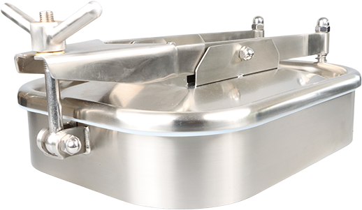 Sanitary DN500 Stainless Stee lOutward Opening Manhole Cover With Single Hand Nut Lock