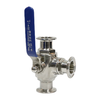 Stainless Steel Manual Food Grade Clamp Ferrule 3-Way Controll Ball Valve