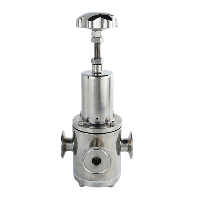 Stainless Steel Ultra Clean Pressure Reducing Valve with Clamping Ends with Handwheel Actuator