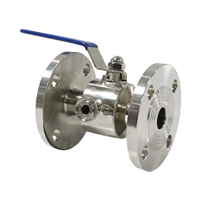 Sanitary Stainless Steel Quick Clean Manual Full Port Flange Ball Valve with CIP Port 