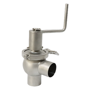 Sanitary Stainless Steel Manual Two Way Butt Weld Flow Diversion Valve 