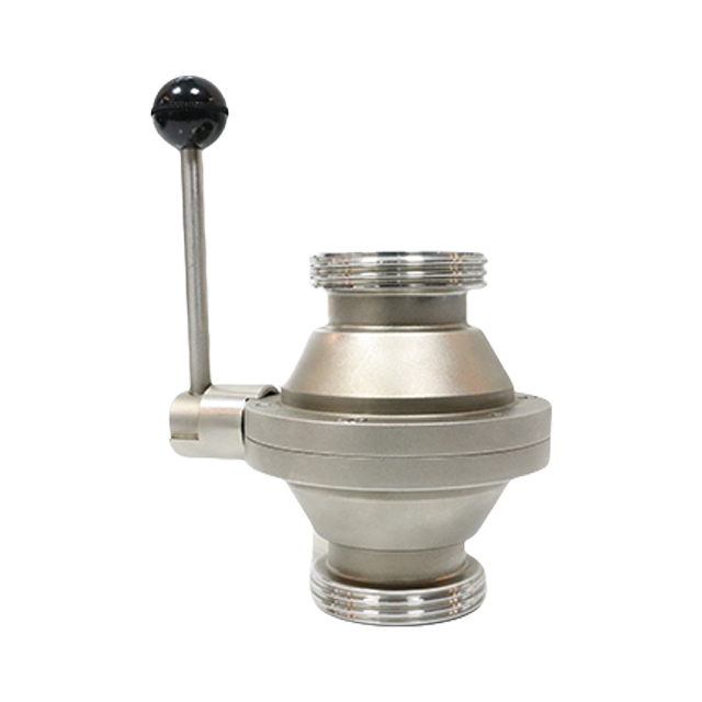 Sanitary Stainless Steel Manual Operated Threaded Butterfly Ball Valve with Pull Handle