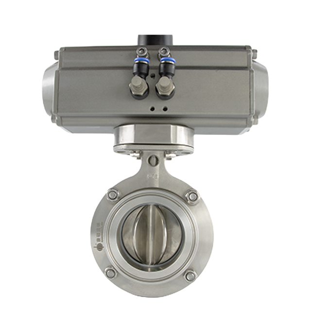 Hygienic Stainless Steel Sanitary Tri Clamp Powder Dosing Valve with Pneumatic Actuator 