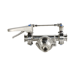 Stainless Steel Clamped Tee Type Three-Way Combination Ball Valve with Press Release Handle