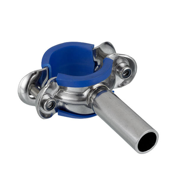 Stainless Steel Round Tubing Pipe Holder with Blue Insert