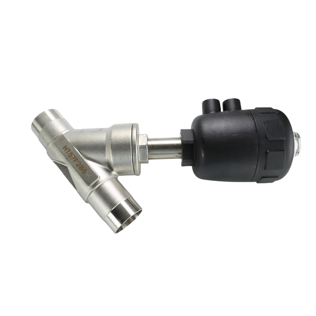 Stainless Steel Sanitary Weld Angle Valve for Highly Viscous Media