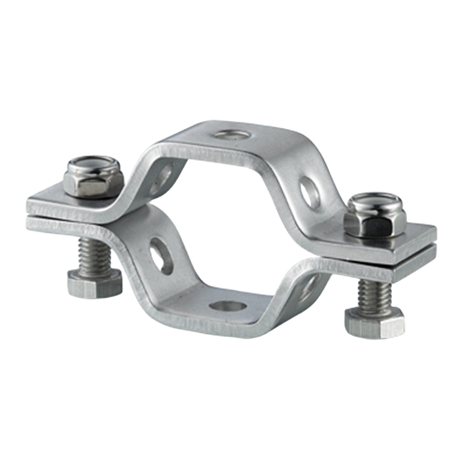 Stainless Steel Round Pipe Support Bracket with Blue Insert 