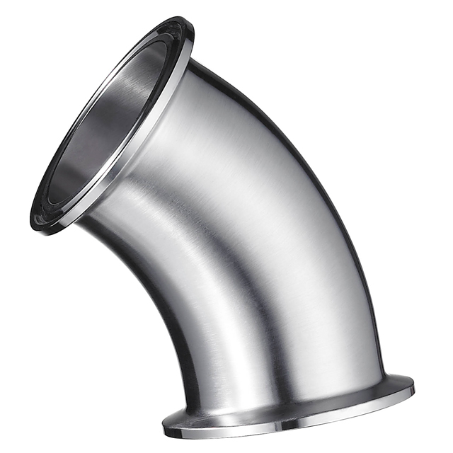 Stainless Steel Large Diameter 3A 3A JN-FT-20 3004 45 Degree Triclamp Elbow