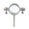 Stainless Steel Round Double Hold Pipe Bracket with Plate