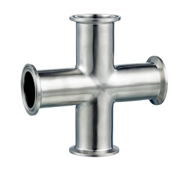 SS316 Hygienic ISO/IDF JN-FT-20 4009 Pipe Fitting Cross with Mirror Polishing