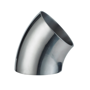 Stainless Steel Hygienic ISO 2KMP ISO1127 JN-FT-20 8001 45 Degree Mirror Polished Bend Angle