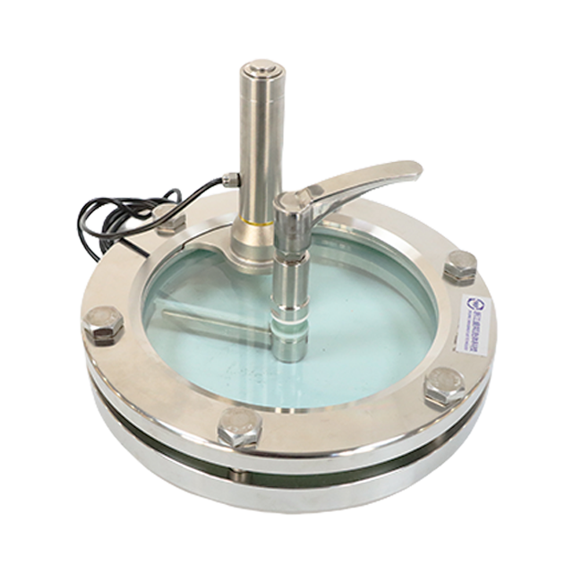 Stainless Steel Sanitary Circular Sight Glass with Wiper & LED Light for Inspection