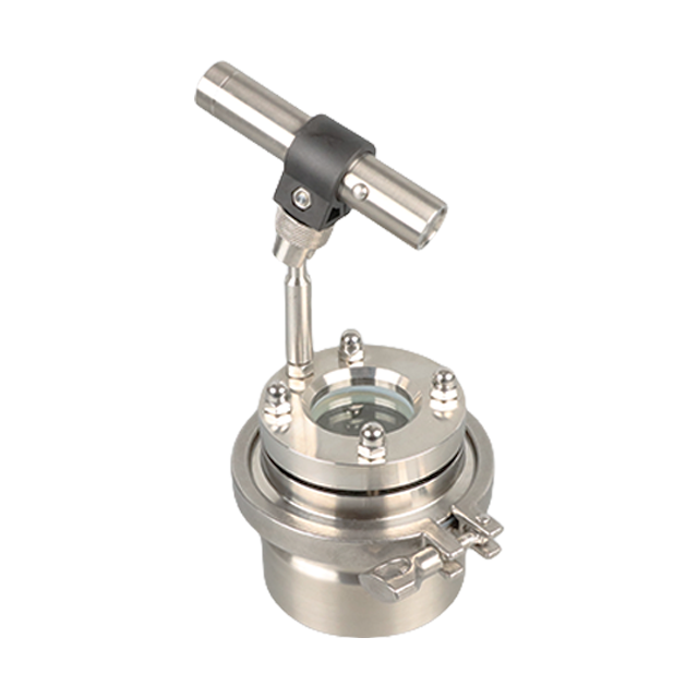 Stainless Steel Round Sight Glass with Wiper & Weldon Fitting Assembly