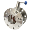 Flange End Sanitary Stainless Steel Butterfly Valve with Manual Handle