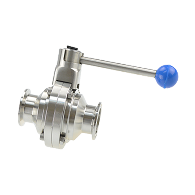 Sanitary Stainless Steel DIN Manual Tri-Clamped Butterfly Ball Valve