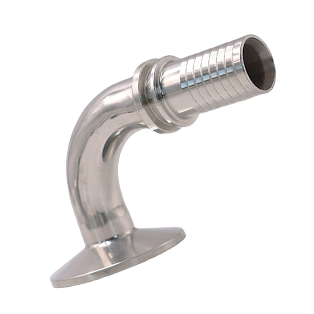 Sanitary Stainless Steel Food Grade Tri Clamp - Hose Barb 90 degree bend Adaptor Fitting