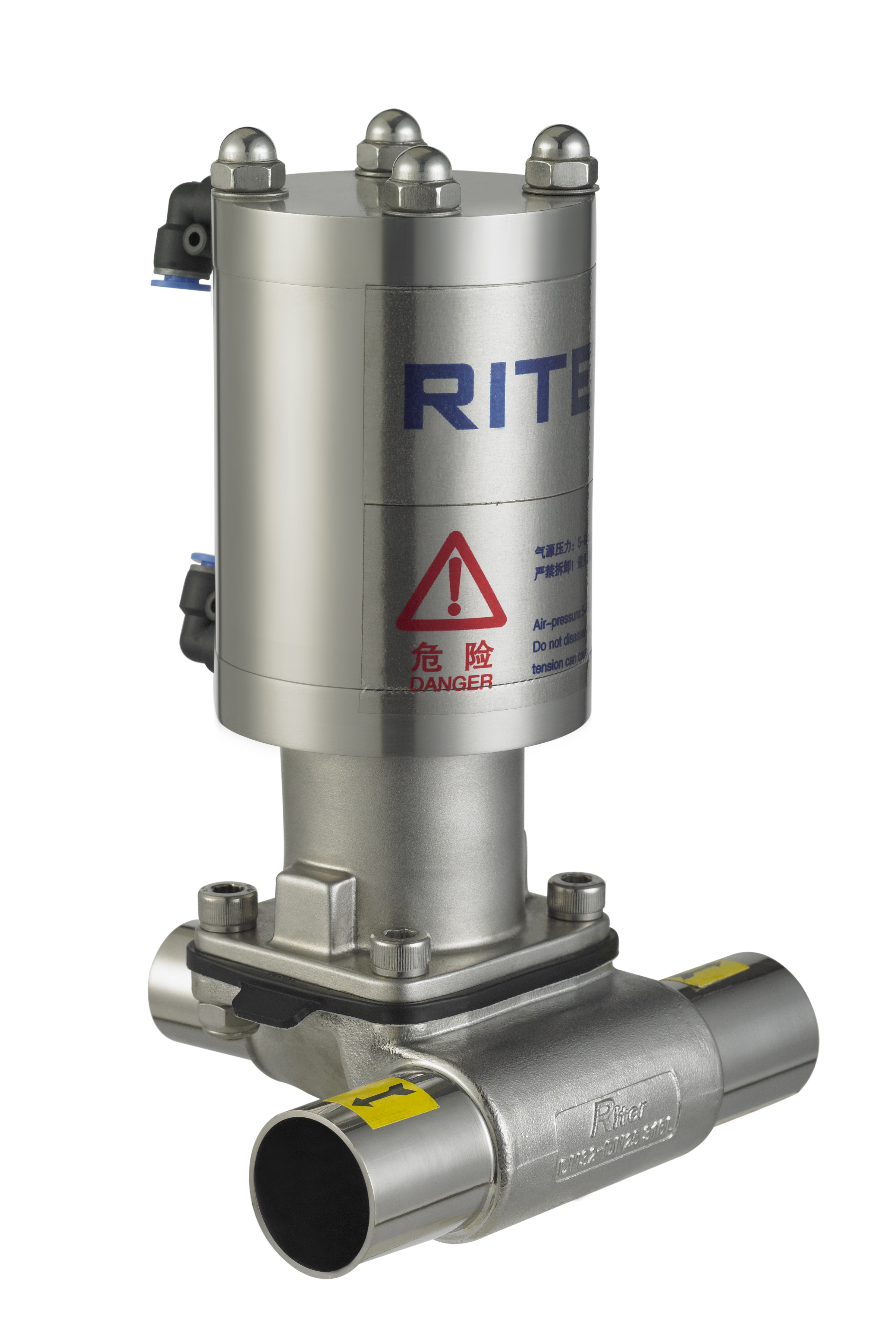 316L Sanitary Grade Three-Way Welded Manual Diaphragm Valve