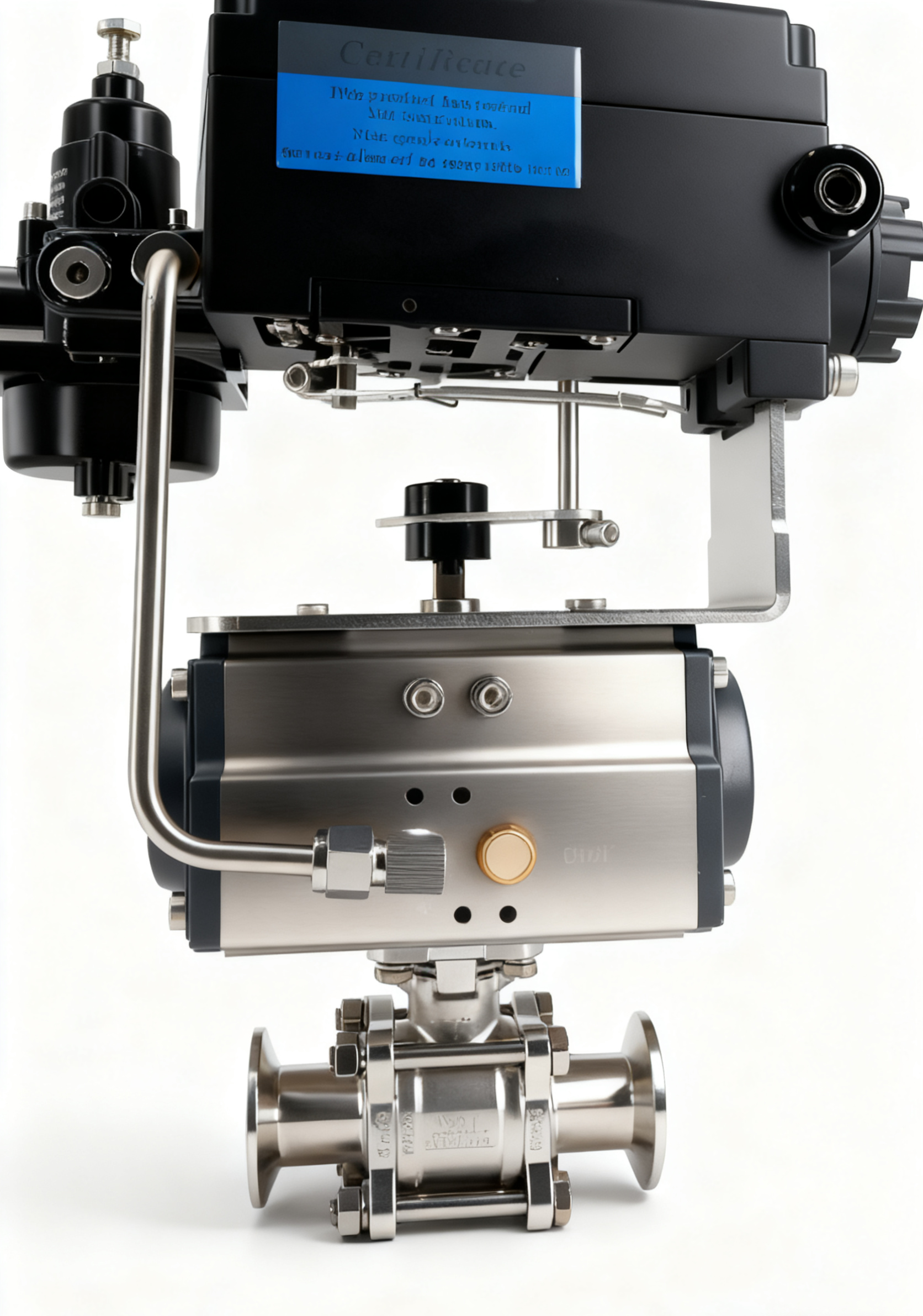 Pneumatic sanitary stainless steel quick-release three-piece regulating ball valve