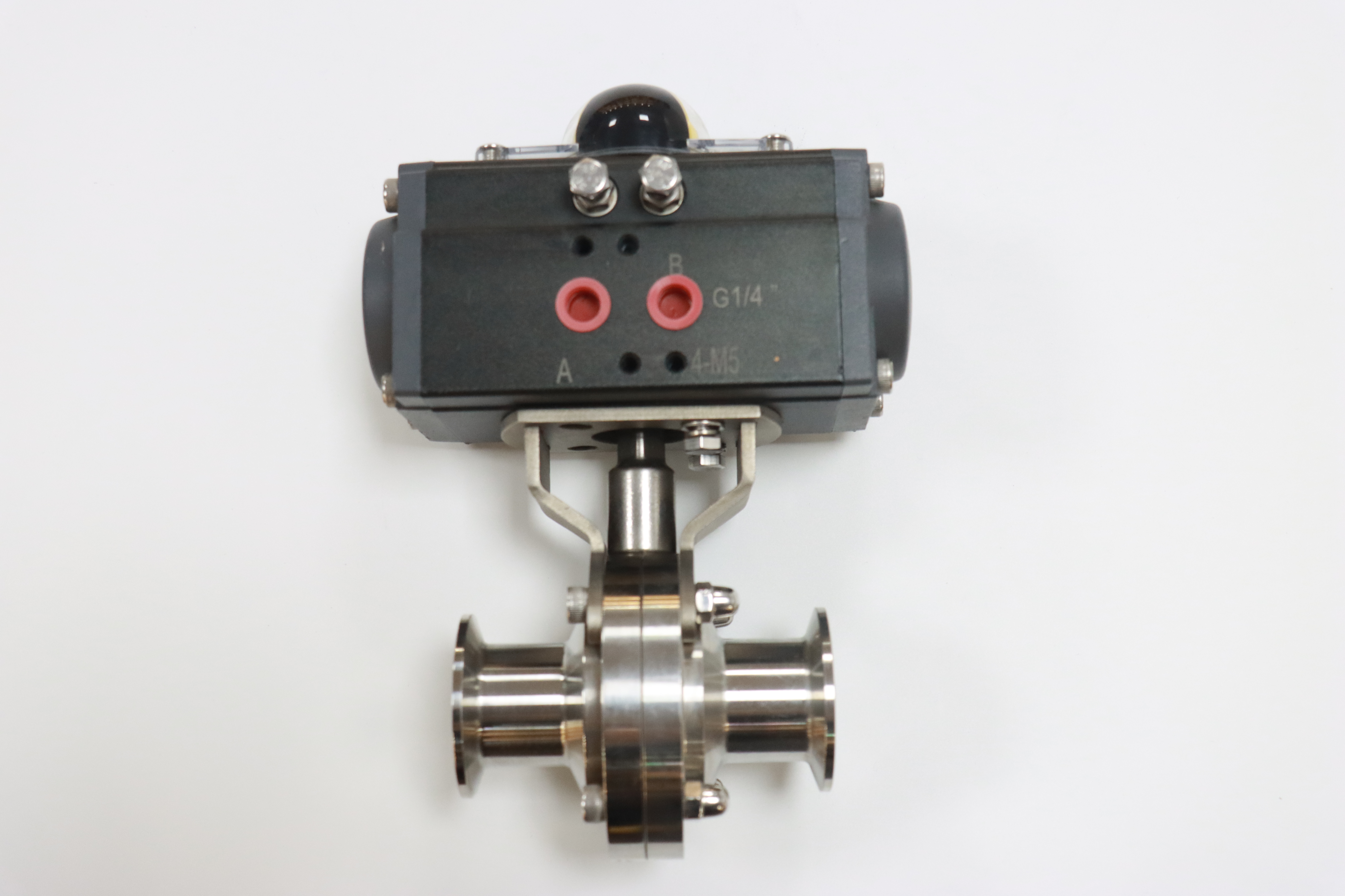 Stainless Steel Sanitary Weld Pneumatic Actuated Switch Butterfly Valve