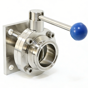 STAINLESS STEEL Sanitary Double Flange Rotary Butterfly Valve