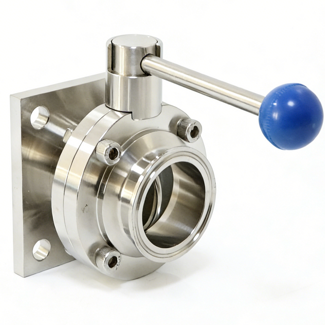 STAINLESS STEEL Sanitary Double Flange Rotary Butterfly Valve