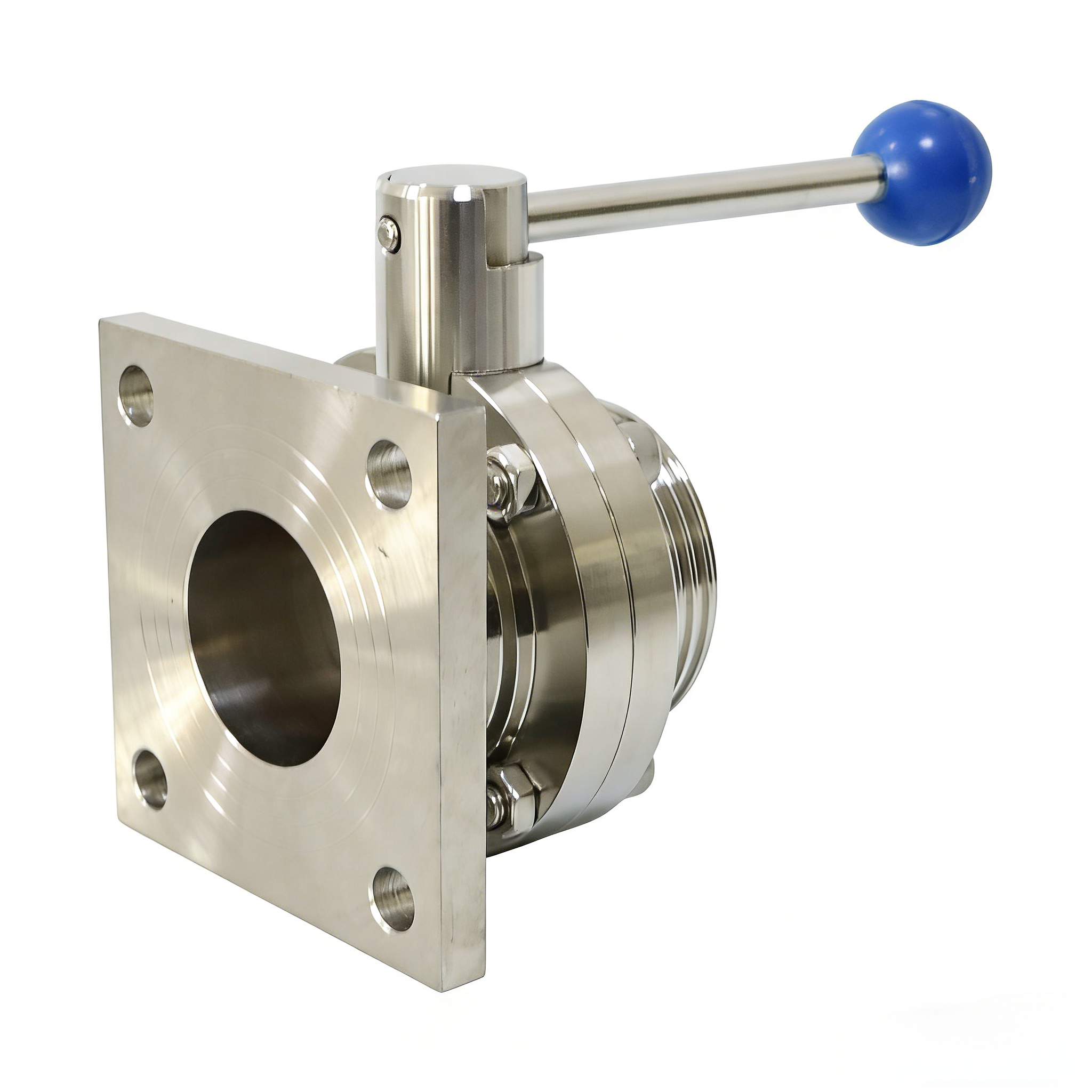 Stainless steel manual gearbox Keystone transformer milk flange threaded butterfly valve