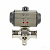 Stainless steel actuator intermediate clamp non-retention ball valve