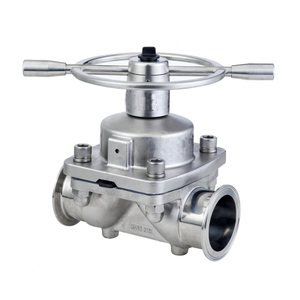 Stainless Steel Clamped Pneumatic Diaphragm Valve with Handwheels