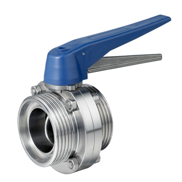 Stainless Steel Food Grade Thread Connection Manual Butterfly Valve 