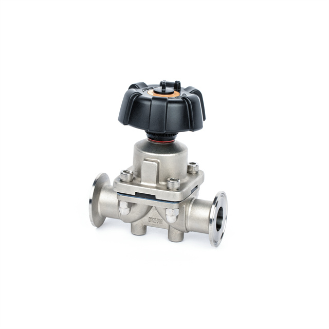 Stainless Steel Aseptic Clamped Two-way Diaphragm Valve 