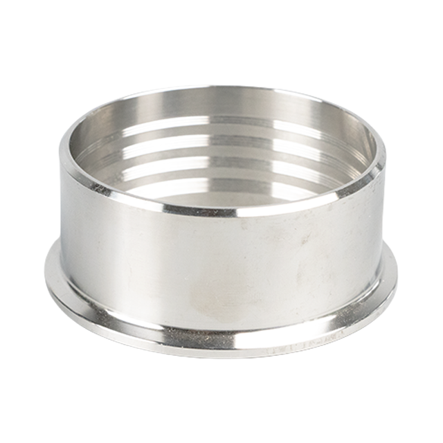 Sanitary Stainless Steel Short Tri Clover - Weld Roll-On Expanding Ferrule 