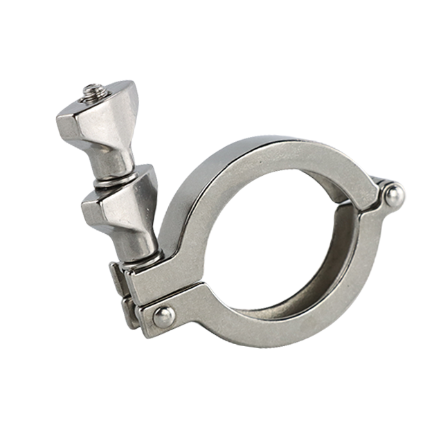 Stainless Steel Pipe Clamp Sanitary Single Pin Clamp with Reinforced Wing Nut