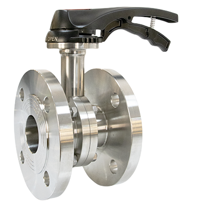 Stainless Steel Flange Type Butterfly Valve with Pressure Release Handlever