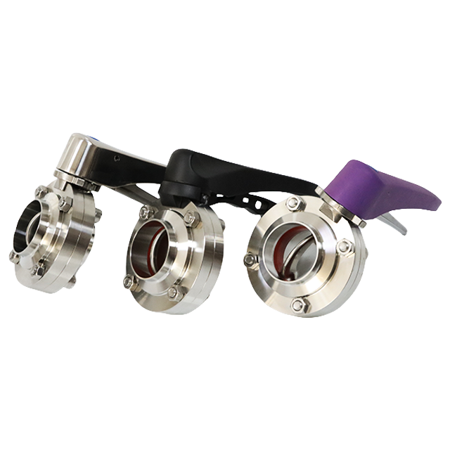  Sanitary Stainless Steel Tri-Clamp Butterfly Valve with Muti-position/Fractional Handle