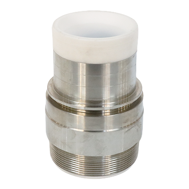 Sanitary Stainless Steel Aseptic PFA Lined Male NPT to Barbed Adaptor Connector Pipe Fitting