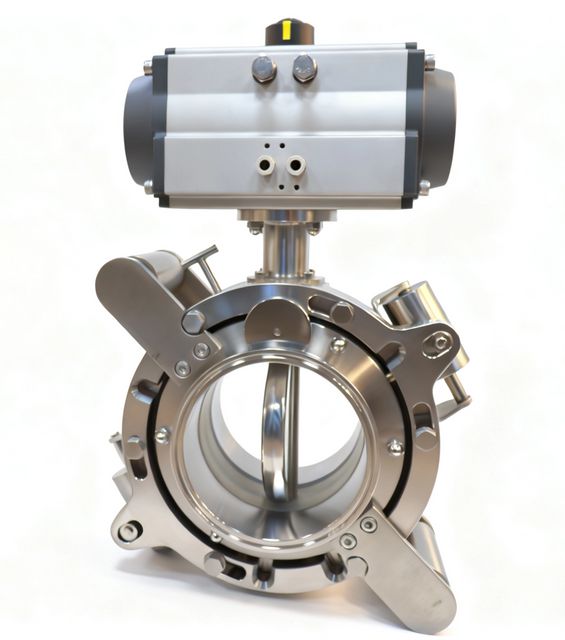 Stainless Steel Sanitary Pneumatic Split Rotary Butterfly Valve