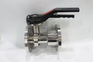 Sanitary stainless steel flange integrated butterfly valve