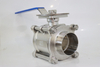 Sanitary stainless steel three-piece weld floating ball valve