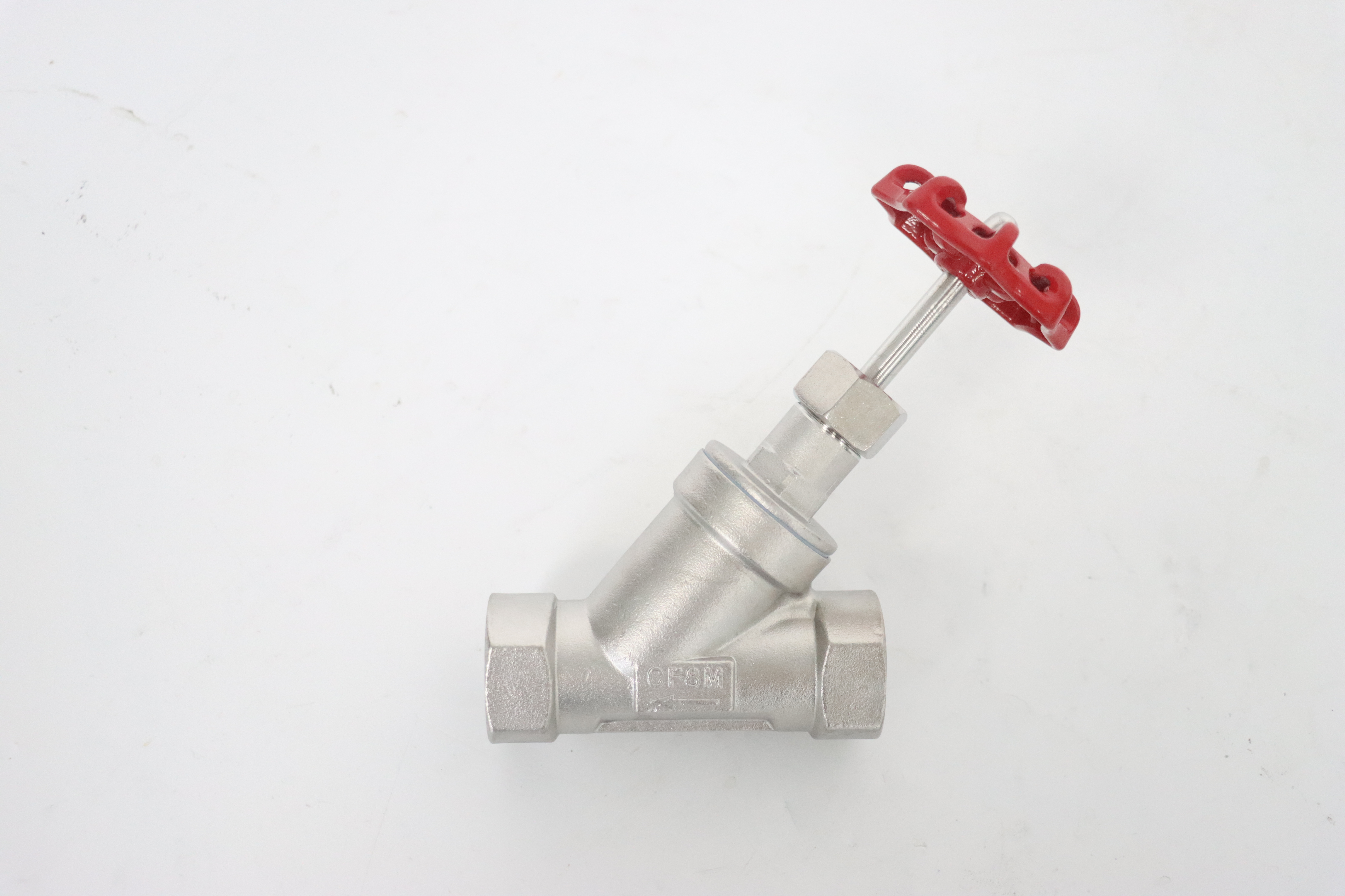 Sanitary Stainless Steel Head Manual Threaded Angle Seat Valve