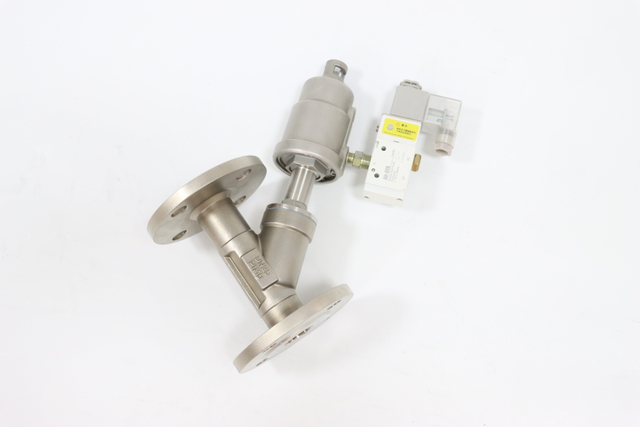 Stainless Steel Two Way Female Air Pneumatic Angle Seat Valve